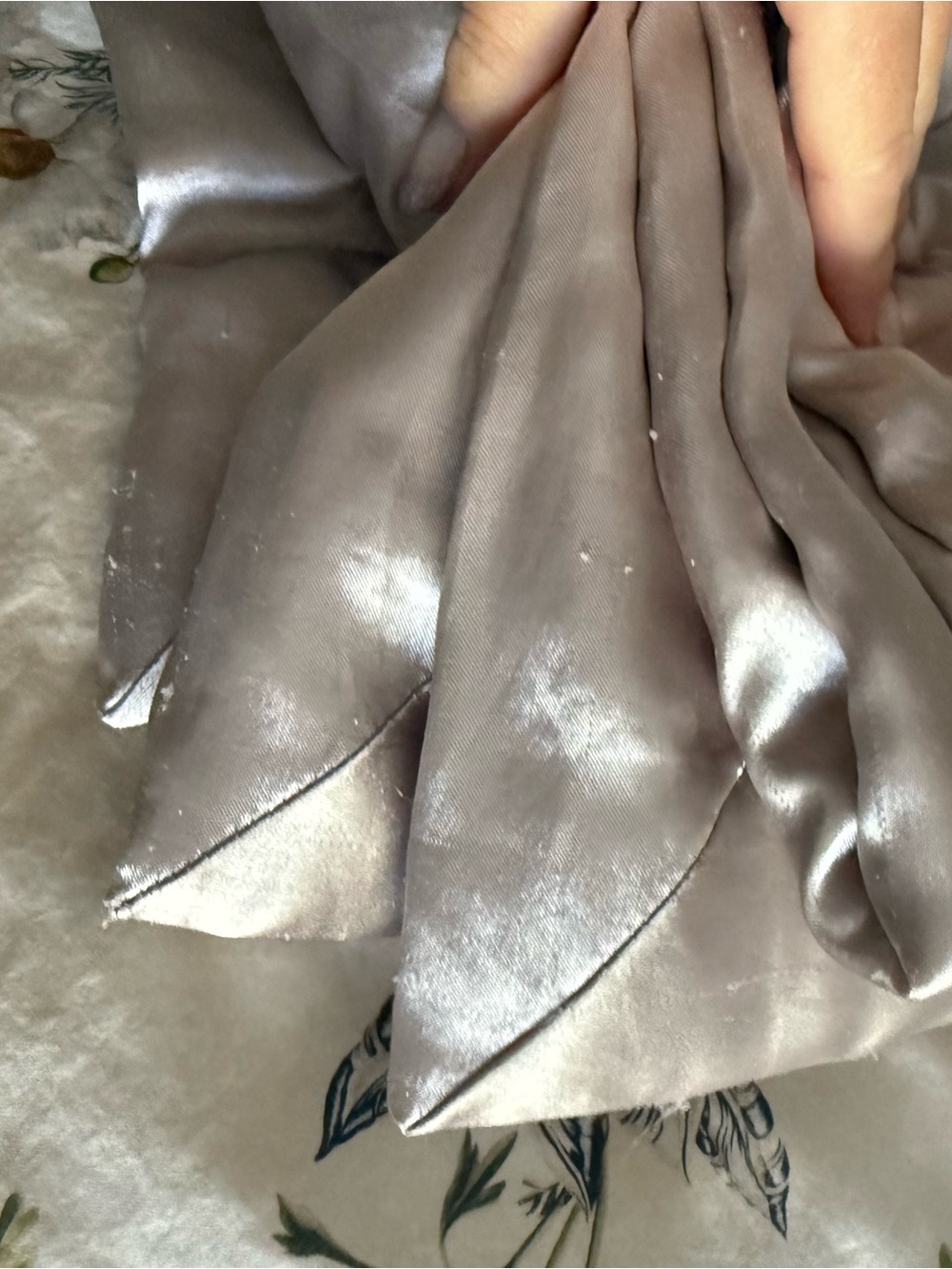 Silky Satin Scarf in Shimmering Taupe